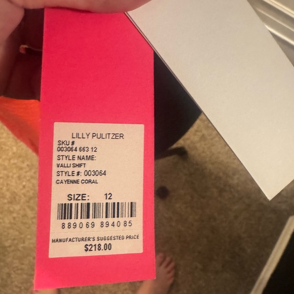 Lilly Pulitzer Strapless Coral Dress with Silver Accents - Picture 2 of 2